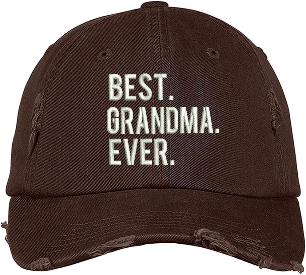 Best Grandma Ever Distressed Baseball Cap - Unisex Baseball Cap