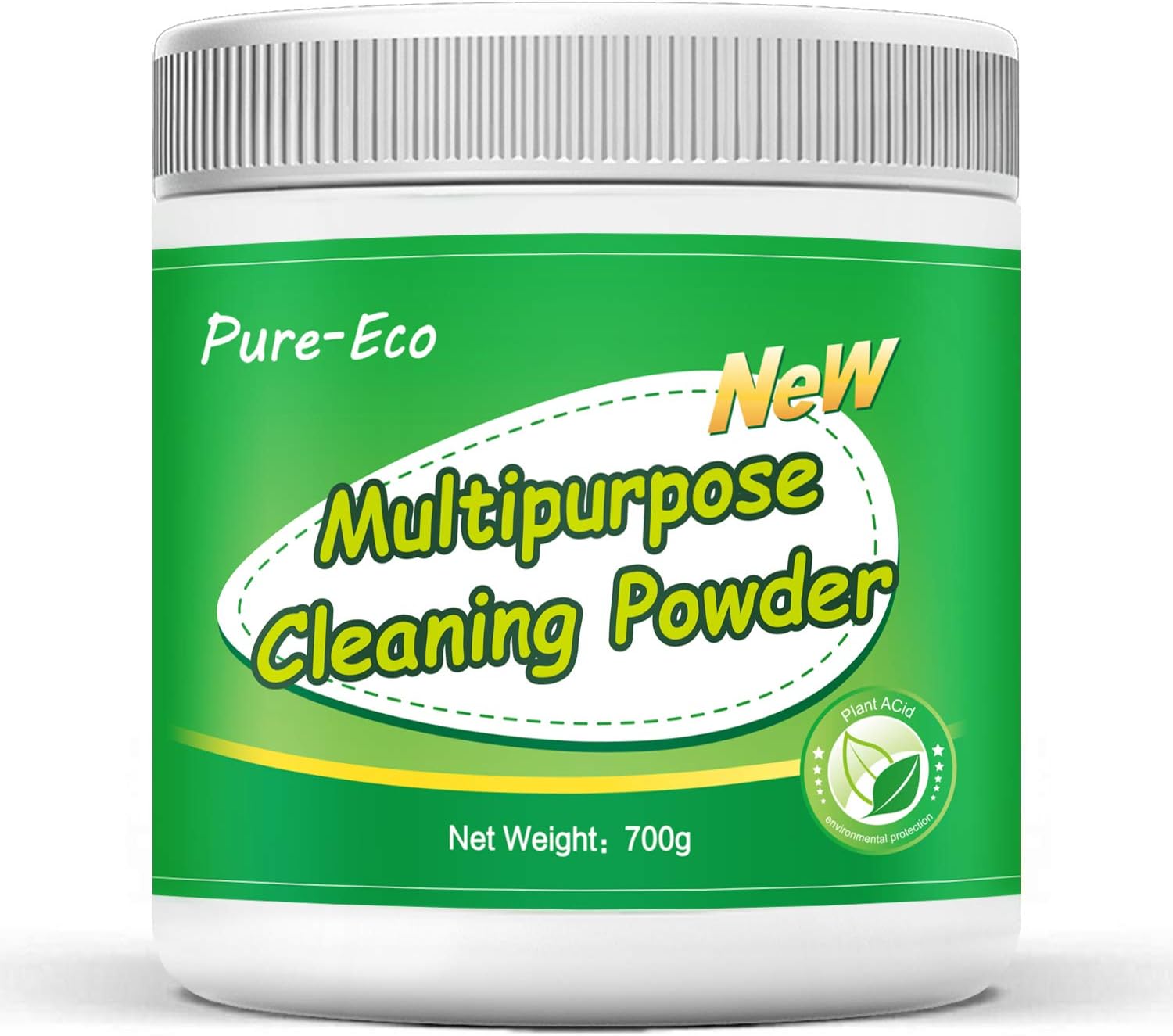 Pure-Eco Toilet Bowl Cleaner Powder, Toilet Tank Cleaner, Bowl Sparkle Powder, for Stubborn Stain of Glass, Porcelain Surface and Washbasin, All-Purpose Household Cleaner (1.55LB)