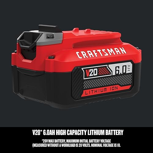 Miniatura 6 de CRAFTSMAN Batería de herramienta eléctrica de iones de litio V20 6Ah (CMCB206)