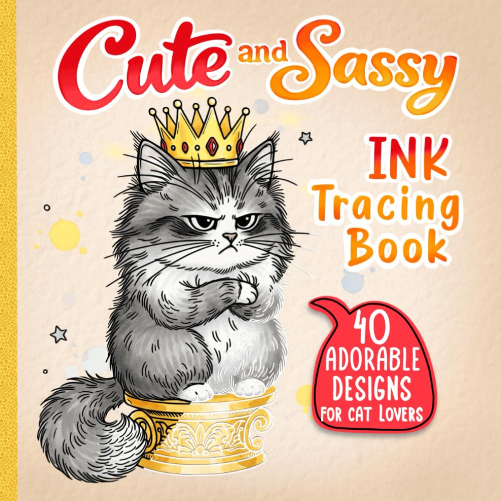 Cute and Sassy INK Tracing Book: 40 Adorable Designs for Cat Lovers