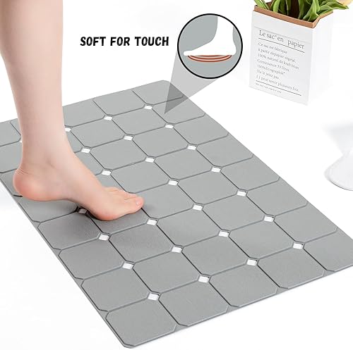 Miniatura 3 de Alfombra de baño para bañera texturizada Alfombra de baño de silicona plegable Alfombra de ducha antideslizante sin ventosas 28 x 17.7 pulgadas -