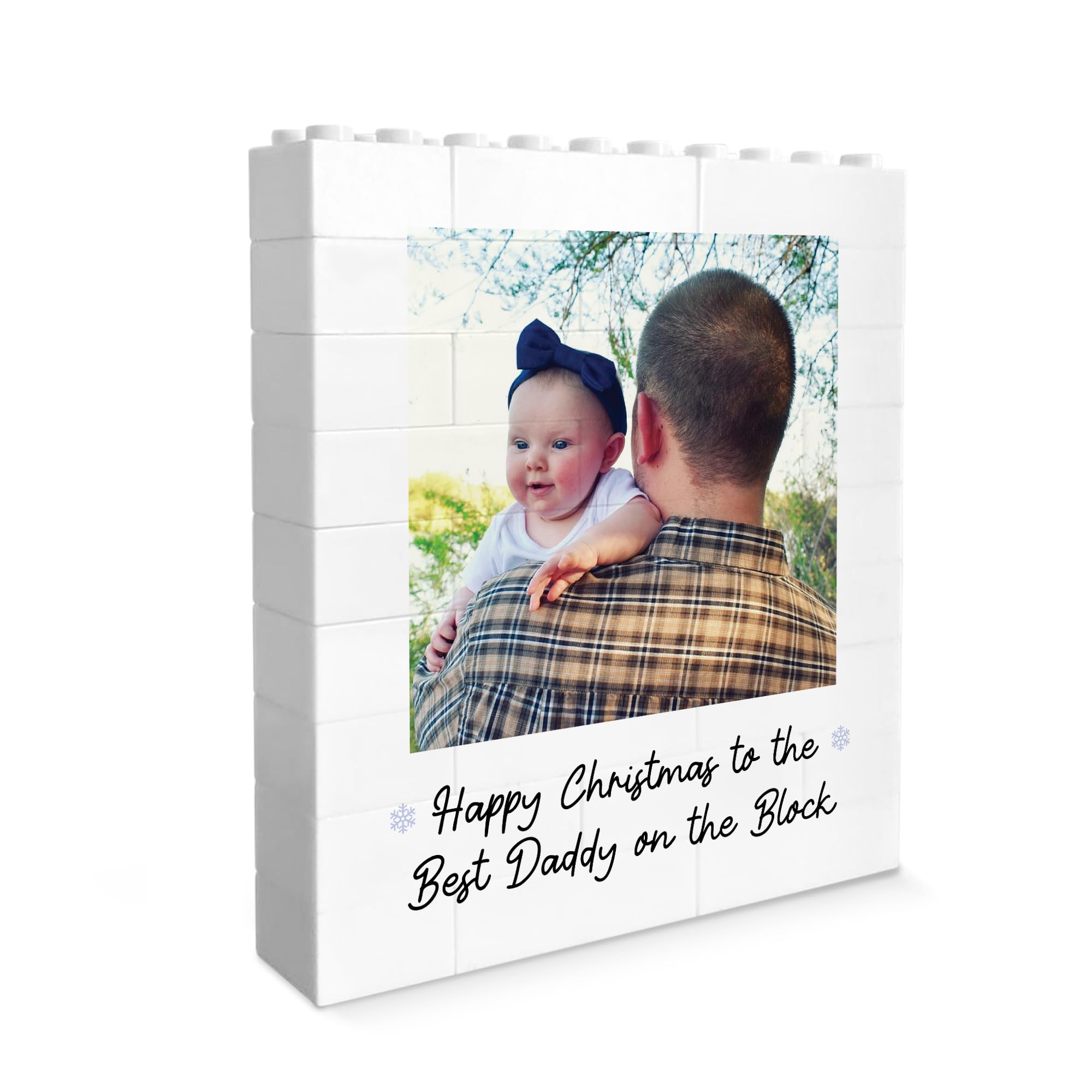 RED OCEAN Personalised Best Daddy On The Block, Brick Photo Block, for Daddy, Building, Puzzle, For Him, Christmas From Daughter Son