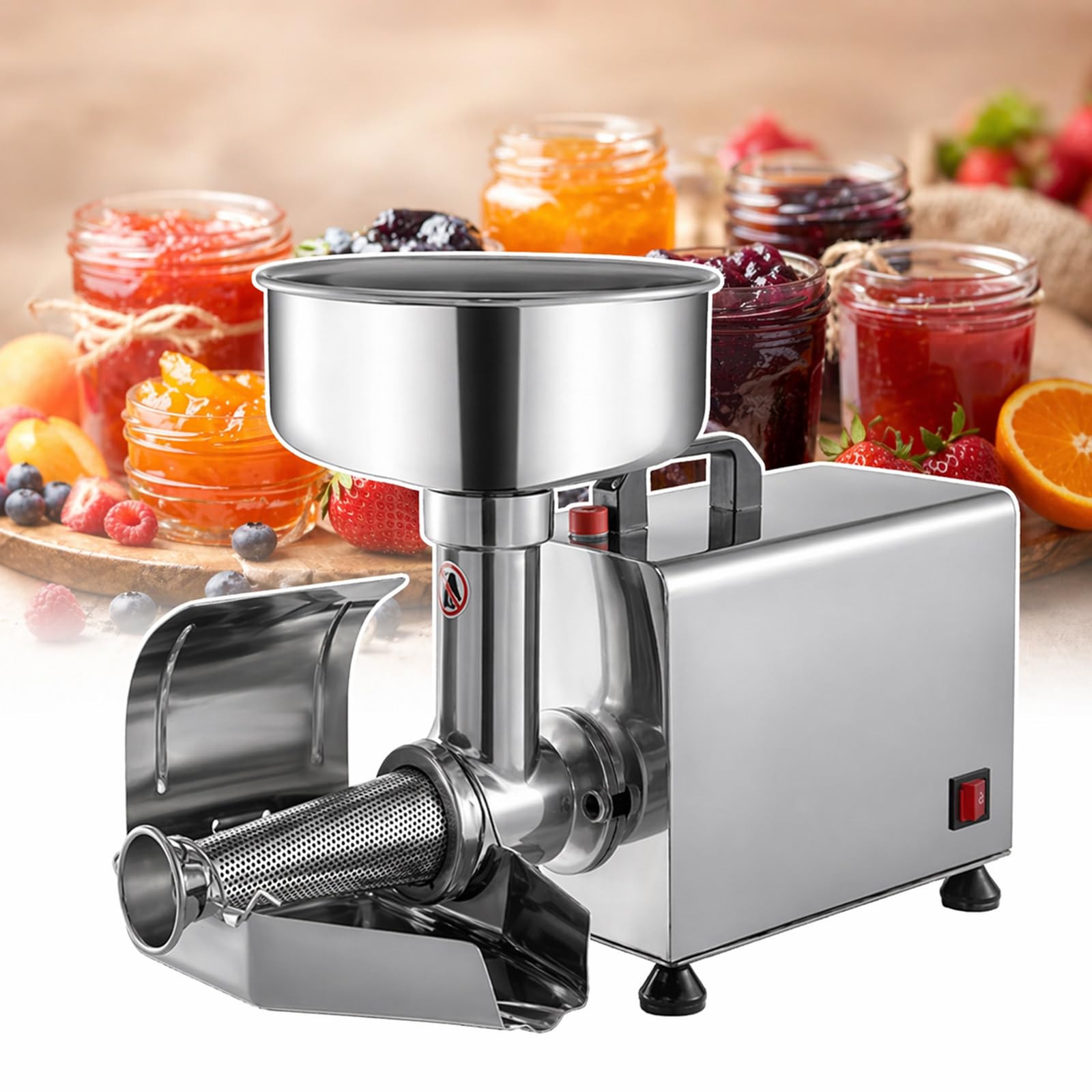 Macchina per passata di Pomodoro 450 W, Acciaio Inox 304, Grande tramoggia, Facile da Pulire, per passata, purea, Conserve e marmellate