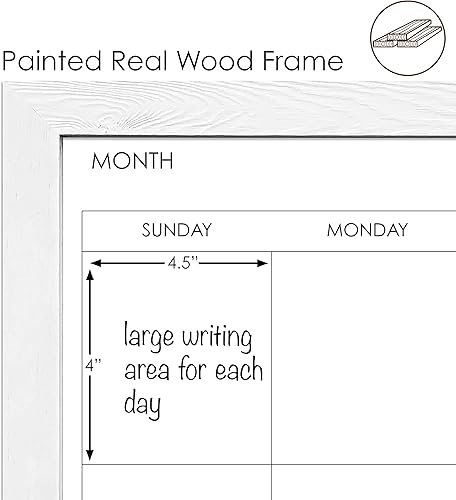 Miniatura 3 de Loddie Doddie - Tablero magnético con calendario, pizarra de borrado en seco para pared, calendario de pizarra blanca de montaje en pared,