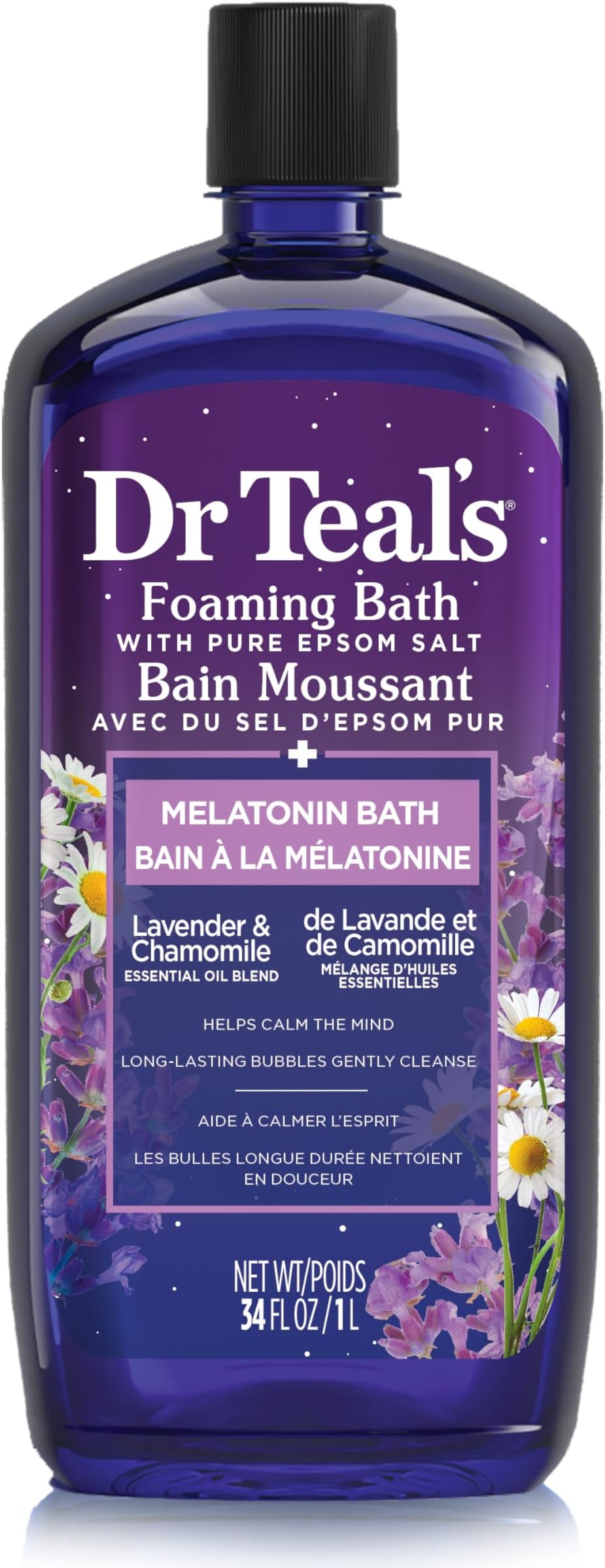 Dr Teal's Foaming Bath Sleep with Melatonin 1000ml. Packaging May Vary