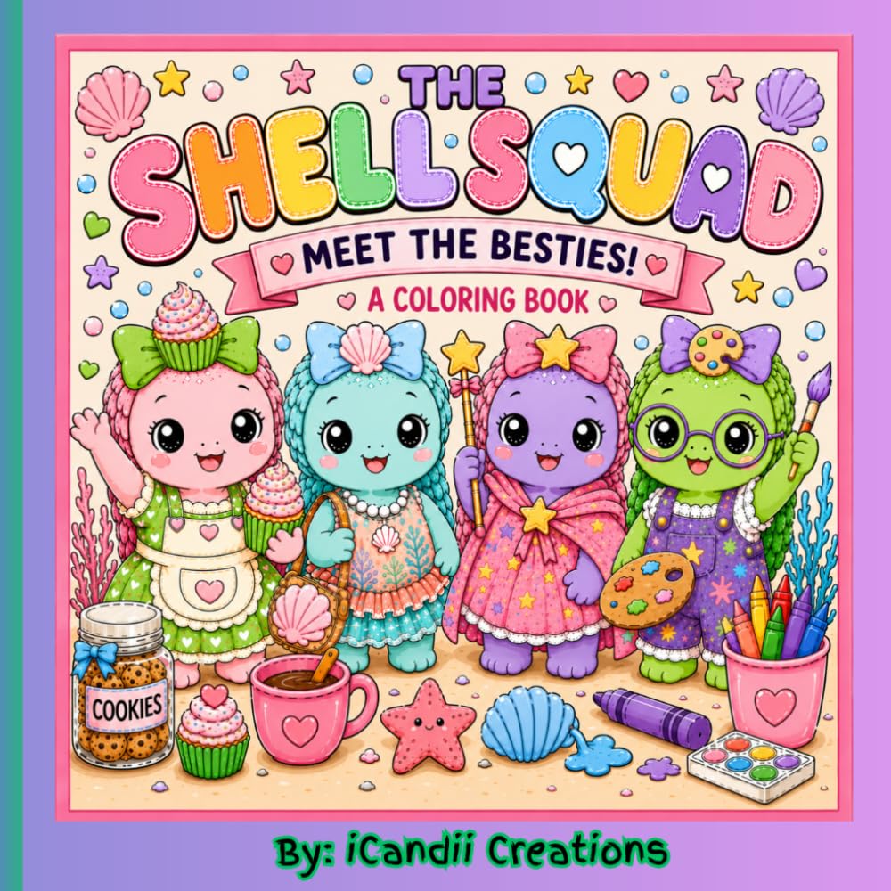 The Shell Squad: Meet The Besties!: Fun, Easy Coloring Pages Featuring Adorable Sea Friends, Baking, Art, Magic & Sweet Ocean Adventures.
