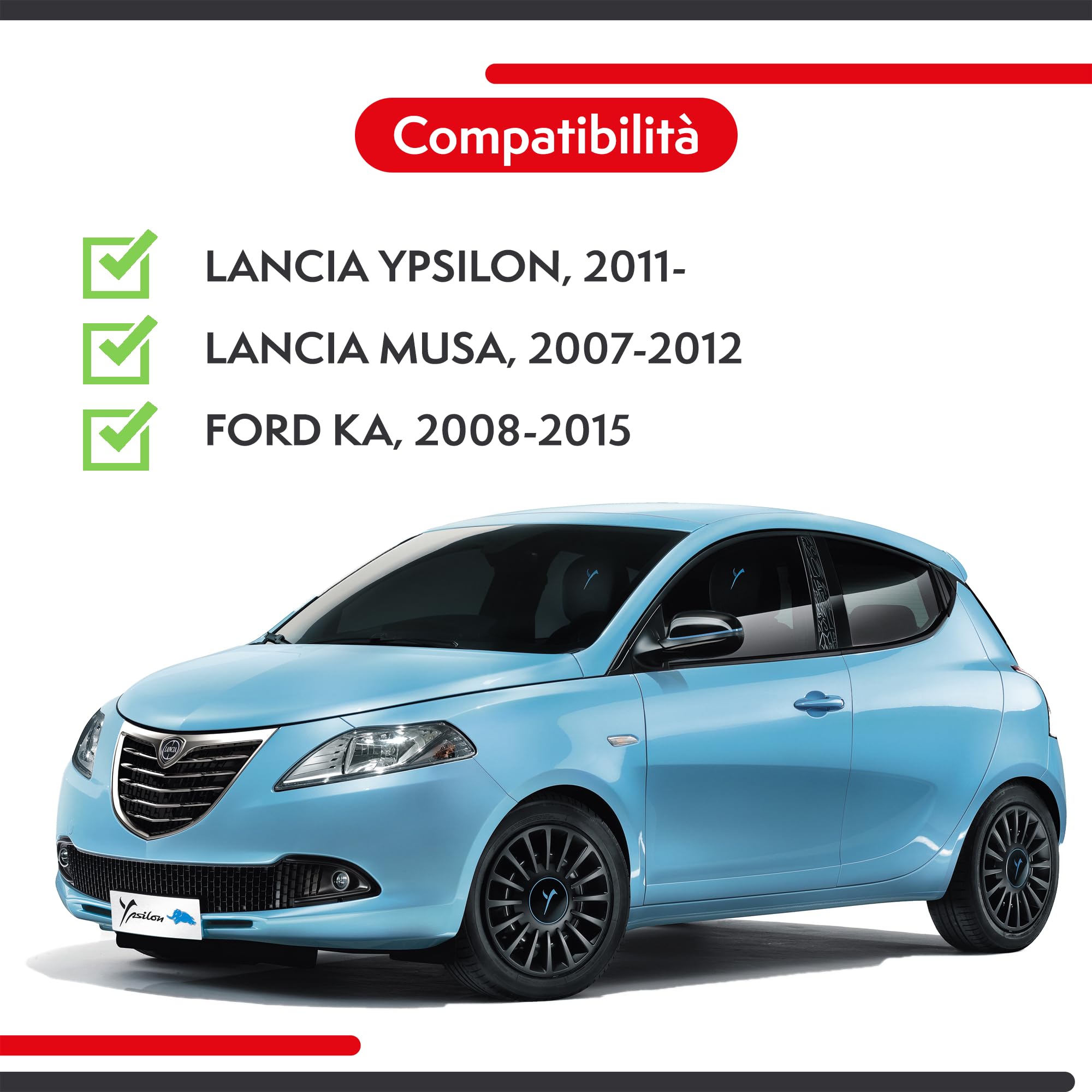 Vetro Specchietto Sinistro Per Ford Ka, Lancia Musa, Ypsilon, Termico, Sx