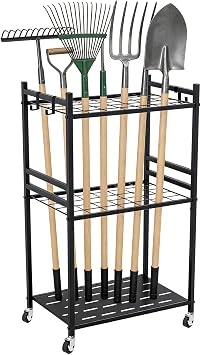 Garden Tool Storage Rack,Heavy Duty 3 Tier Garden Tool Storage Rack