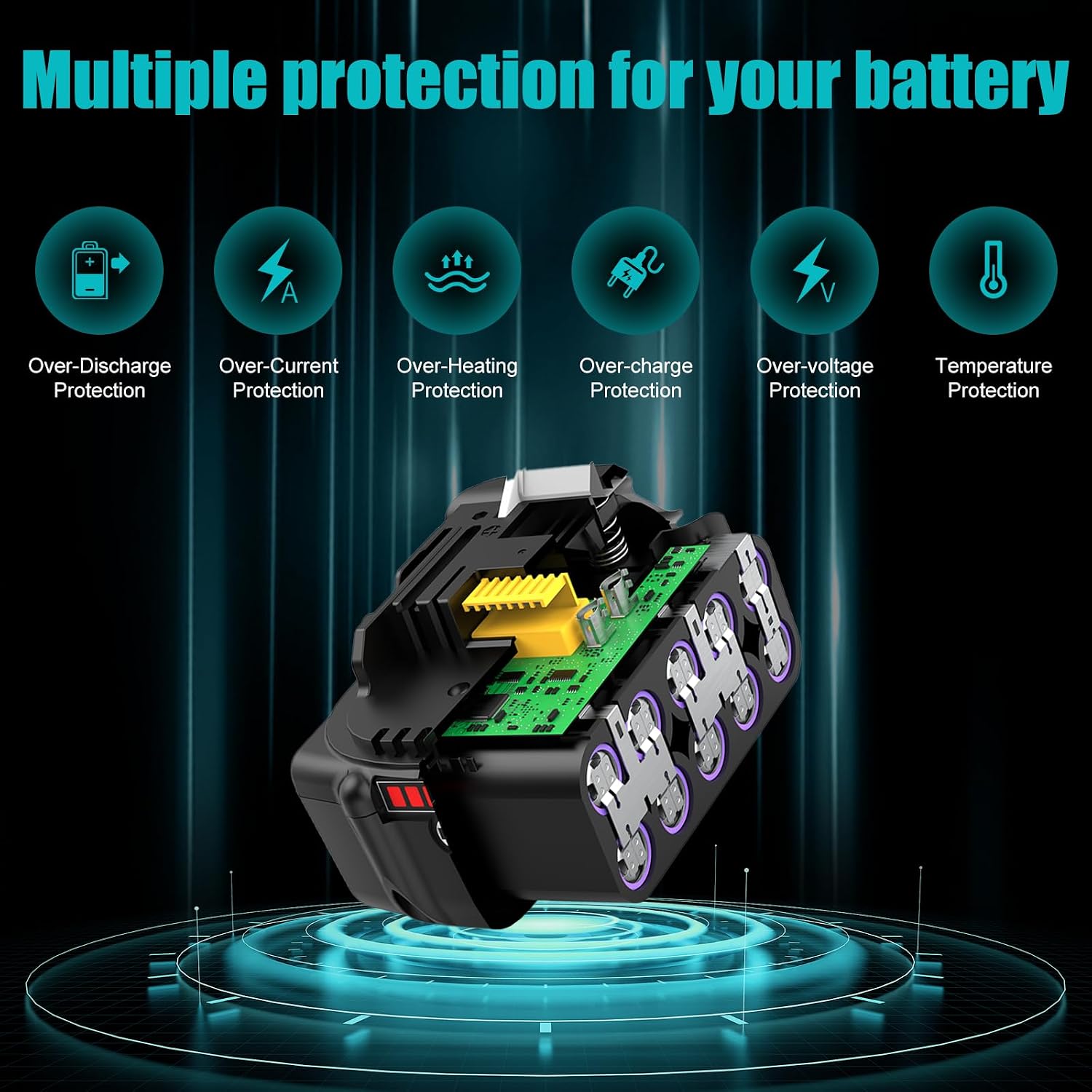 2-Pack 8000mAh High Capacity Replacement for Makita 18V Battery Bl1860B image 4