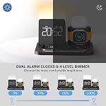 7 in 1 Charging Station for iPhone, Alarm Clock, Night Light, Wireless Charger for iPhone 16 15 14 13 12 11 X Pro Max & Apple Watch - Charging Stand Dock for AirPods