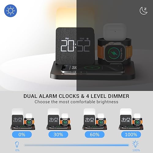 Miniatura 4 de Cargador inalámbrico 5 en 1 Mag-Safe para dispositivo Apple con LED y adaptador, carga magnética para iPhone 151413 ProMaxMiniPlus, soporte de carga