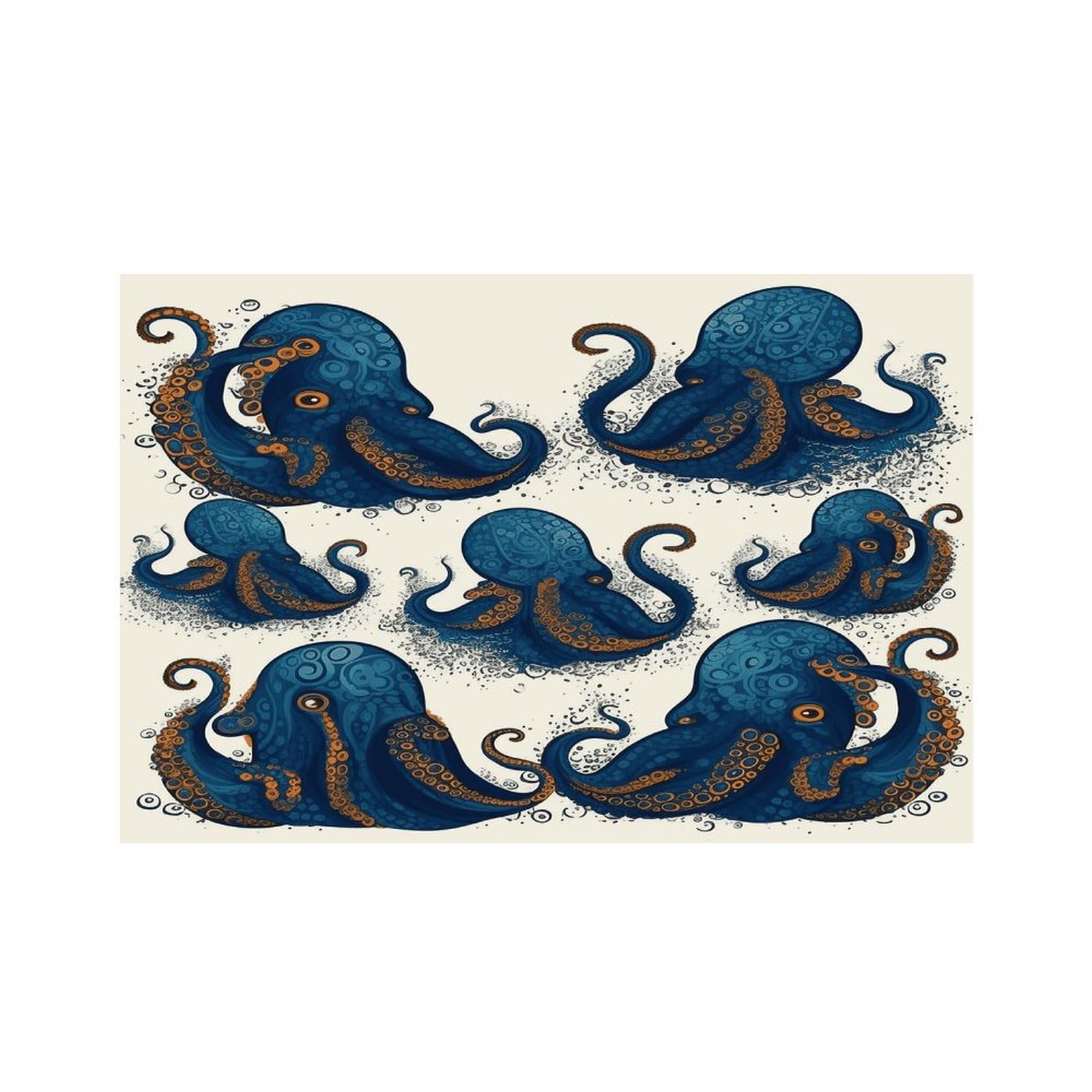 Tentacles Octopus Placemats Non-Slip Heat Resistant Table Mats Flax Washable Cloth Place Mats Easy to Clean Premium Placemat for Kitchen Dining Table Decor Party Outdoor