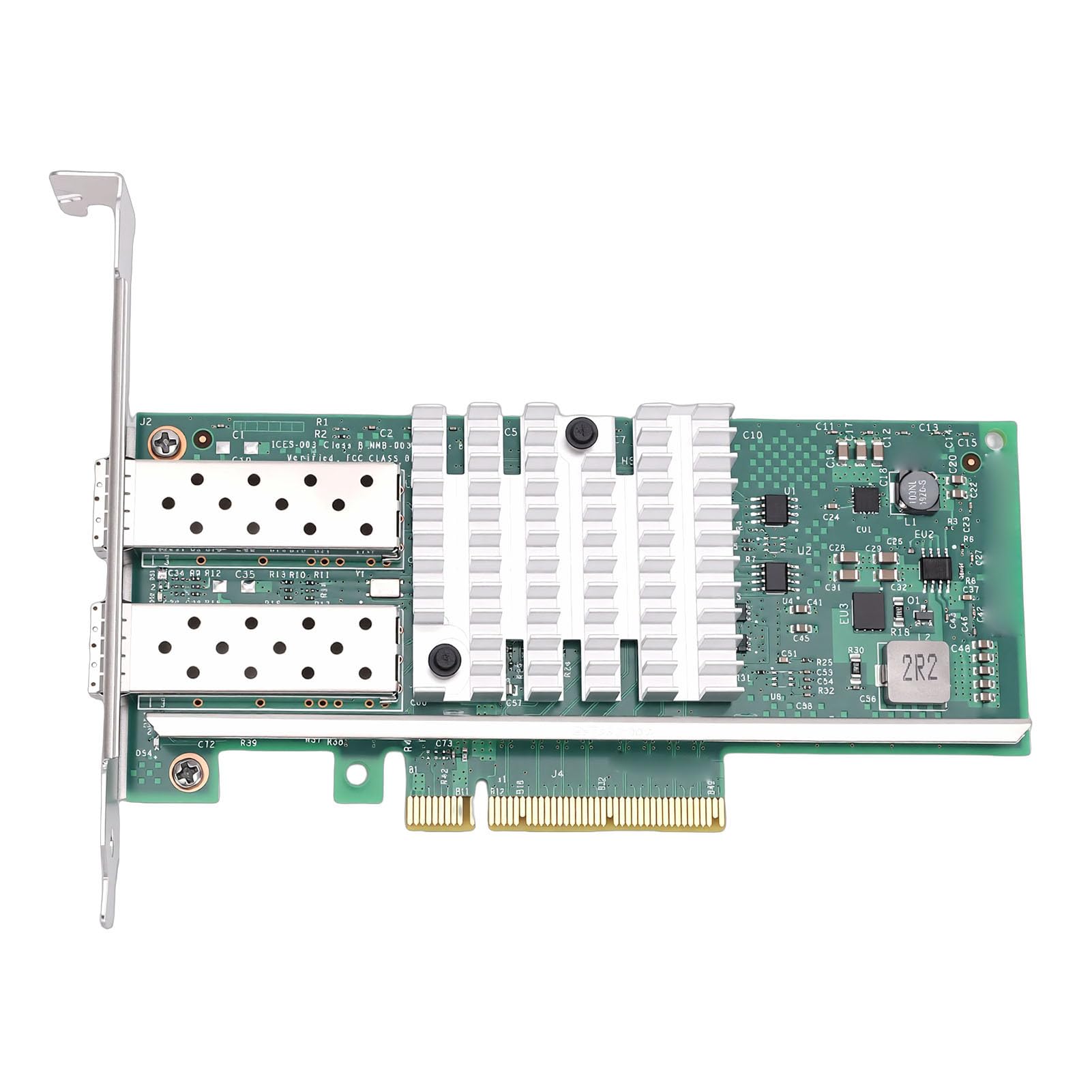 Ausla Scheda di Rete in Fibra Ottica PCI E X8 da 10 GB, Adattatore Ethernet PCI Express con 82599ES, Doppie Porte SFP Plus, PCIE 2.0 X8 da 10 Gbps per Server Workstation VMware
