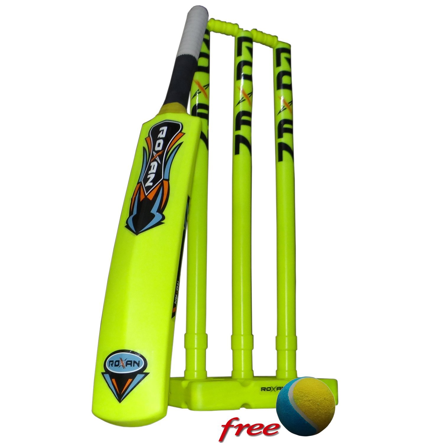 Roxan Plastic Full Size Stump Set | Plastic Cricket bat | Tennis Ball | Wicket Stump (B079D8HR72) Amazon Price History, Amazon Price Tracker