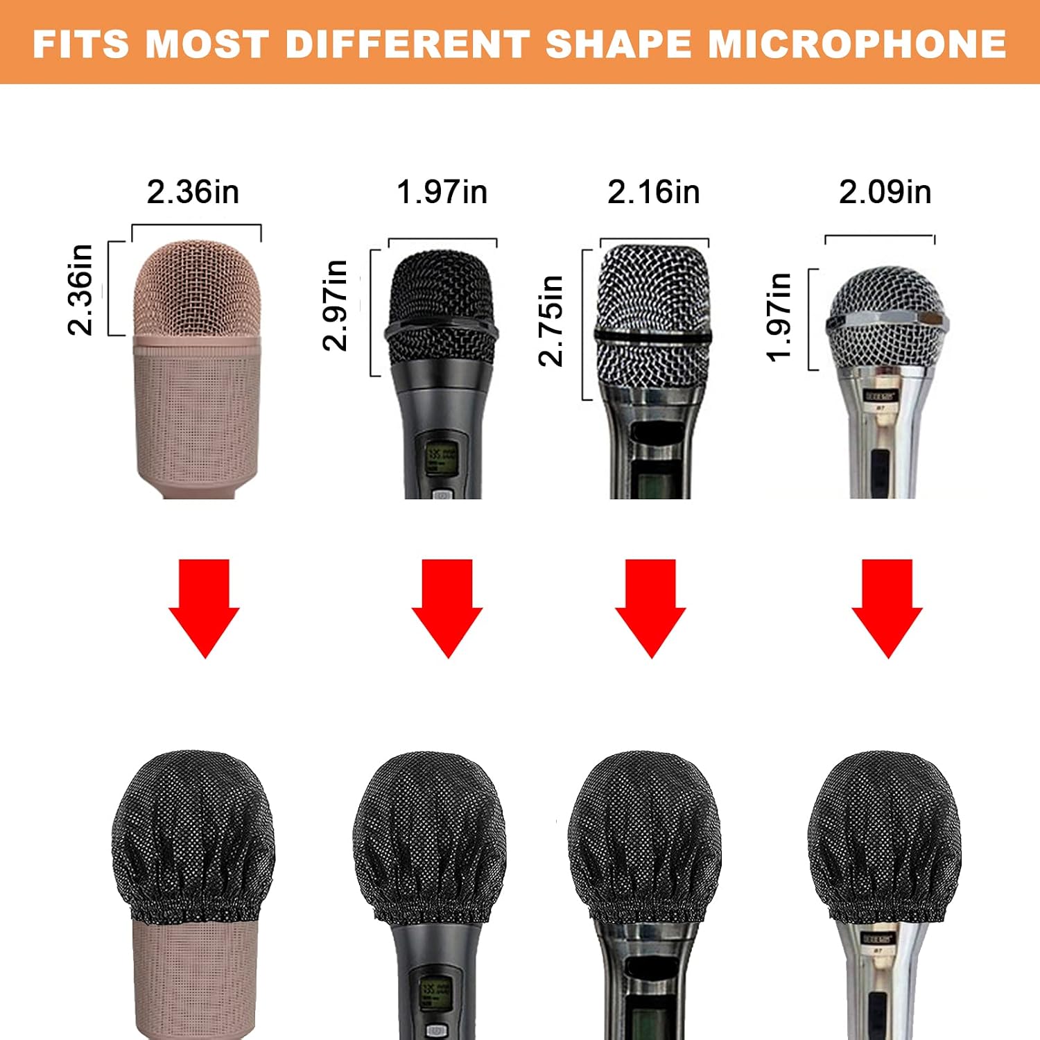 100 PCS Disposable Microphone Covers, Non-Woven Mic Hygiene Covers image 3