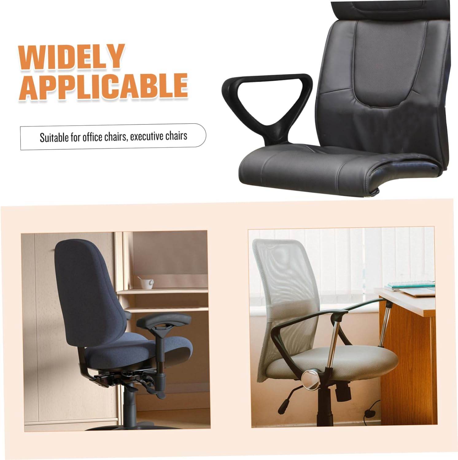 2pcs Ergonomic Office Chair Accessories Easy Install Armrest Covers for Enhanced Lumbar Support