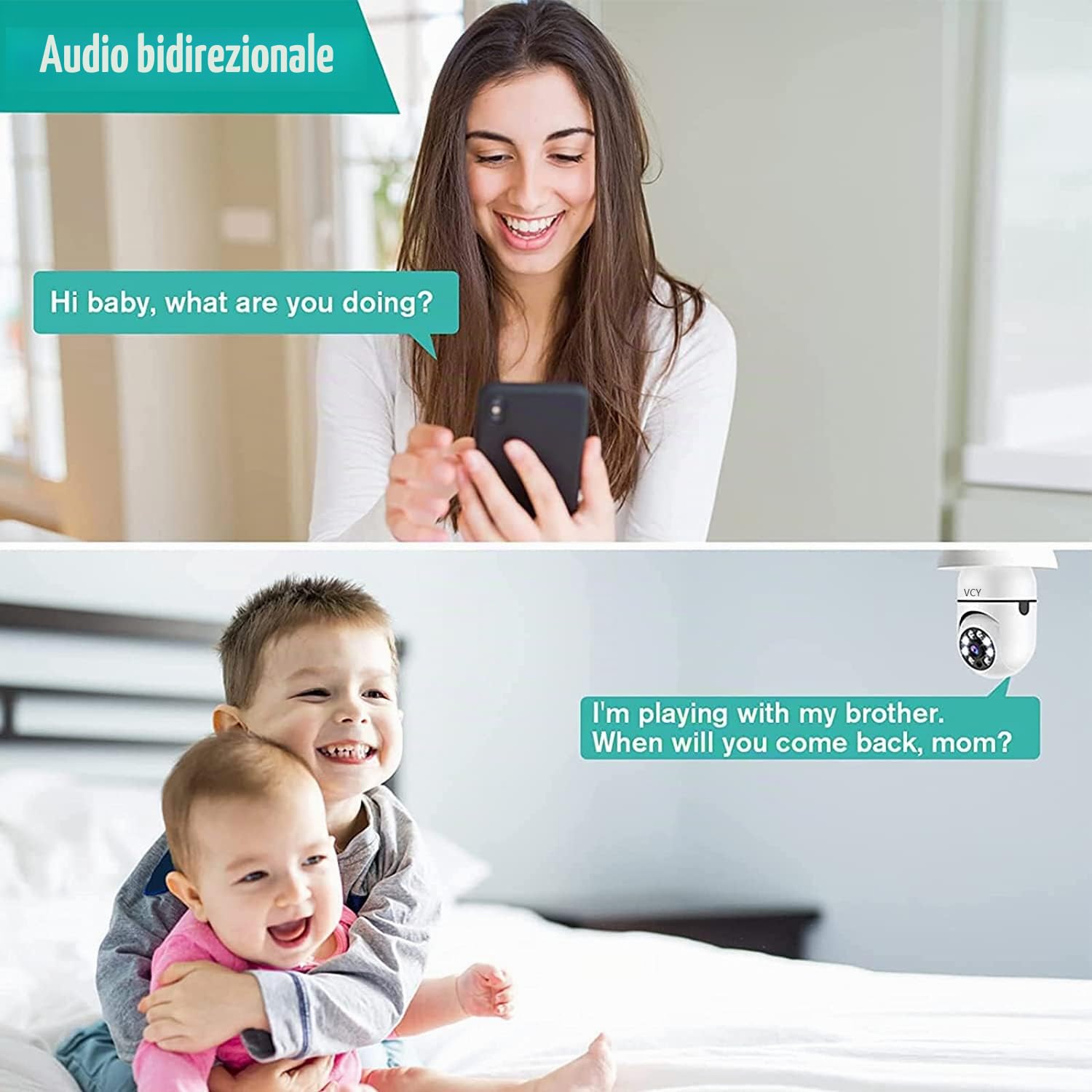 Telecamera di sicurezza della lampadina, E27 WiFi TUYA colori notturna a 360 gradi Pan/Tilt Telecamera IP panoramica,3MP 1080 P Smart Home Sorveglianza Bambini Cam Allarme Due Vie Talk Indoor Pet