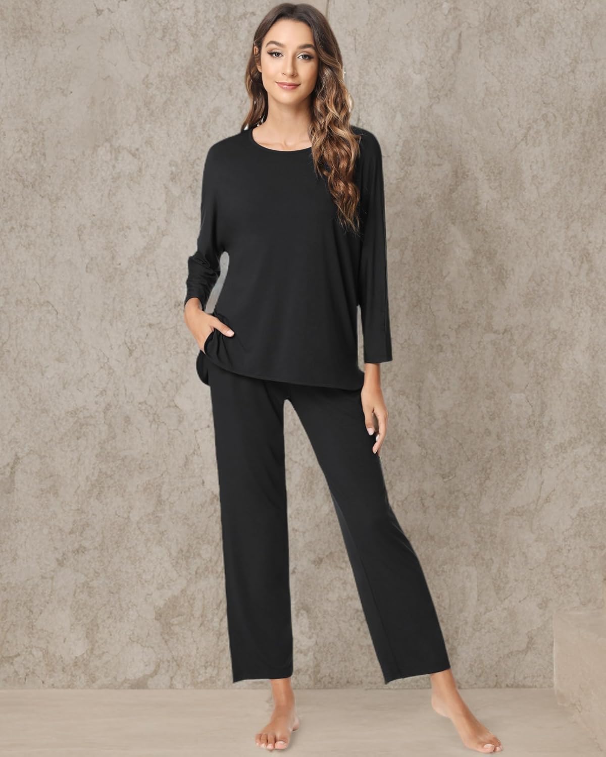 NACHILA Pajamas for Women-Viscose Made from Bamboo,Long Sleeve Pajama Sets Comfy Loungewear Pleated Pjs - Image 7