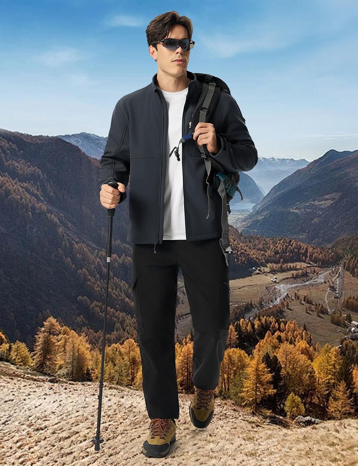 TBMPOY Mens Lightweight Softshell Jacket Warm Lined Waterproof Windbreaker