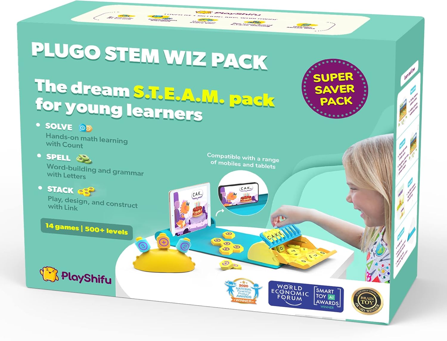 Plugo STEM Pack by PlayShifu Count, Letters & Link (3in1
