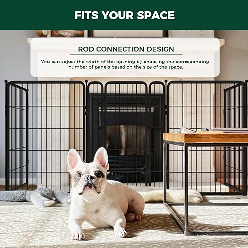 Miniatura 4 de FXW Puerta para perros extra ancha diseñada para uso en interiores, ancho ajustable de hasta 219 pulgadas de ancho (40 pulgadas de alto, 8 paneles