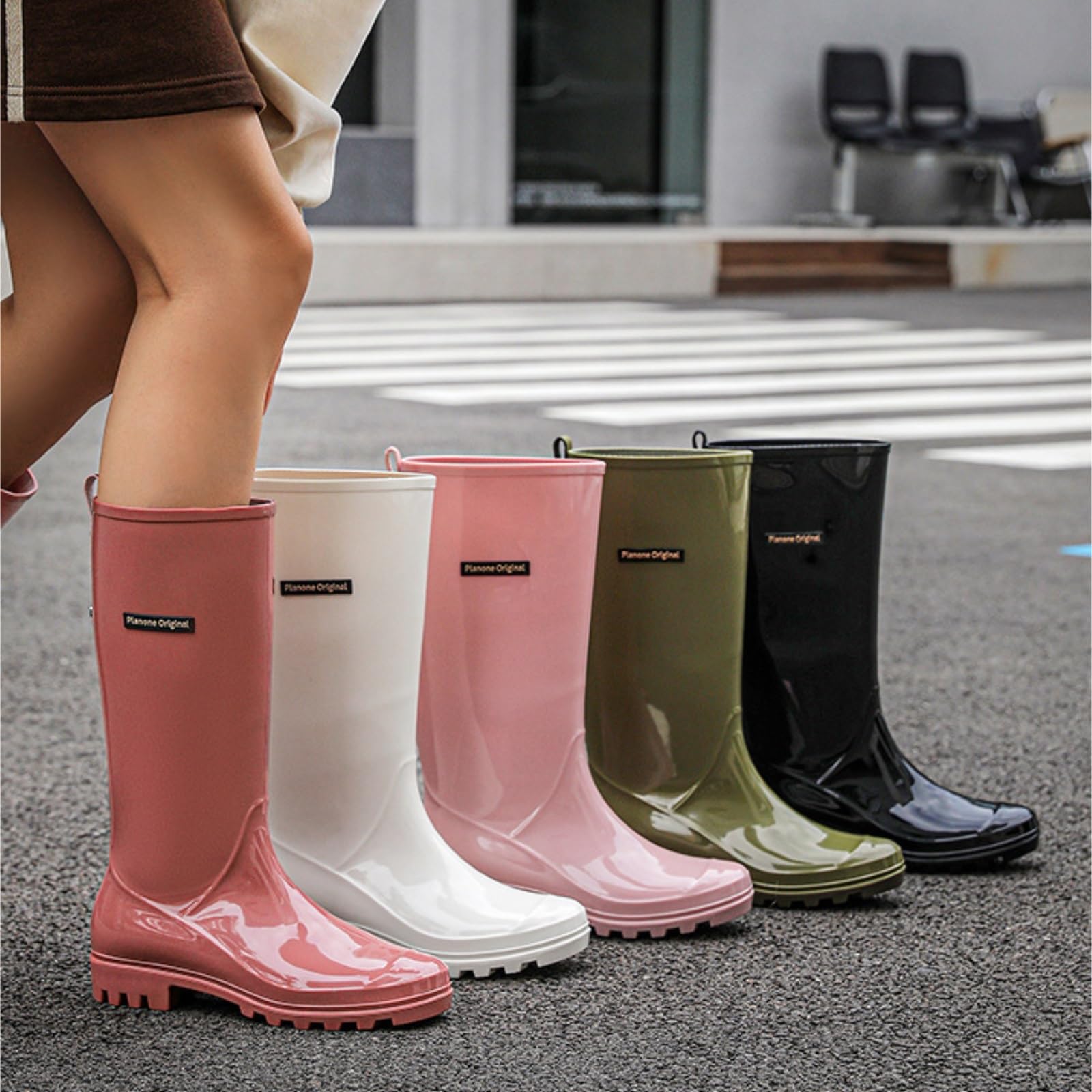 Kalosze Gumowce Lekkie Damskie Wysokie Antypoślizgowe Buty Do Wody, Kuchenne, Pracy Na Zewnątrz, Kalosze Rain Boot