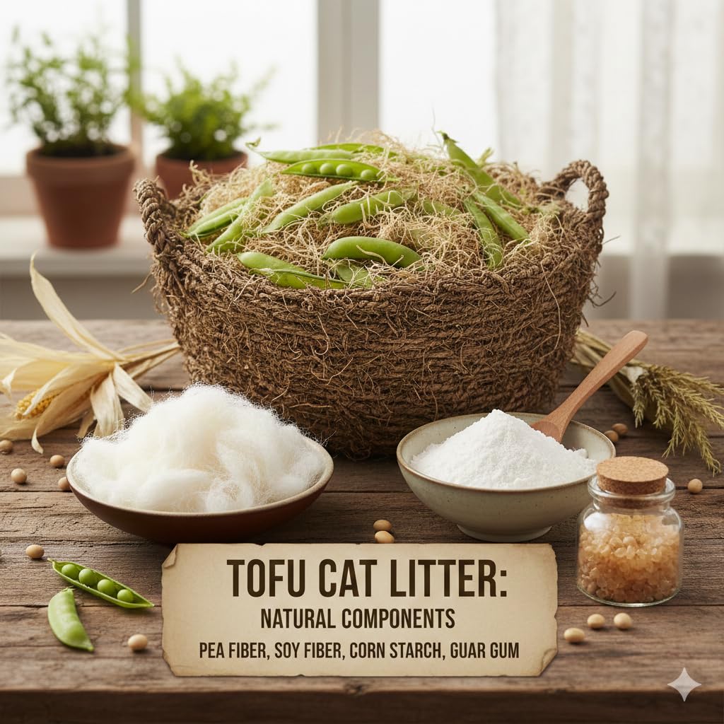 Arena de Tofu para Gatos SIN Olor | Pack 3 x 7.5 kg | Sin Polvo | Aglomerante | Ecológica y Desechable en Inodoro | Absorción Rápida