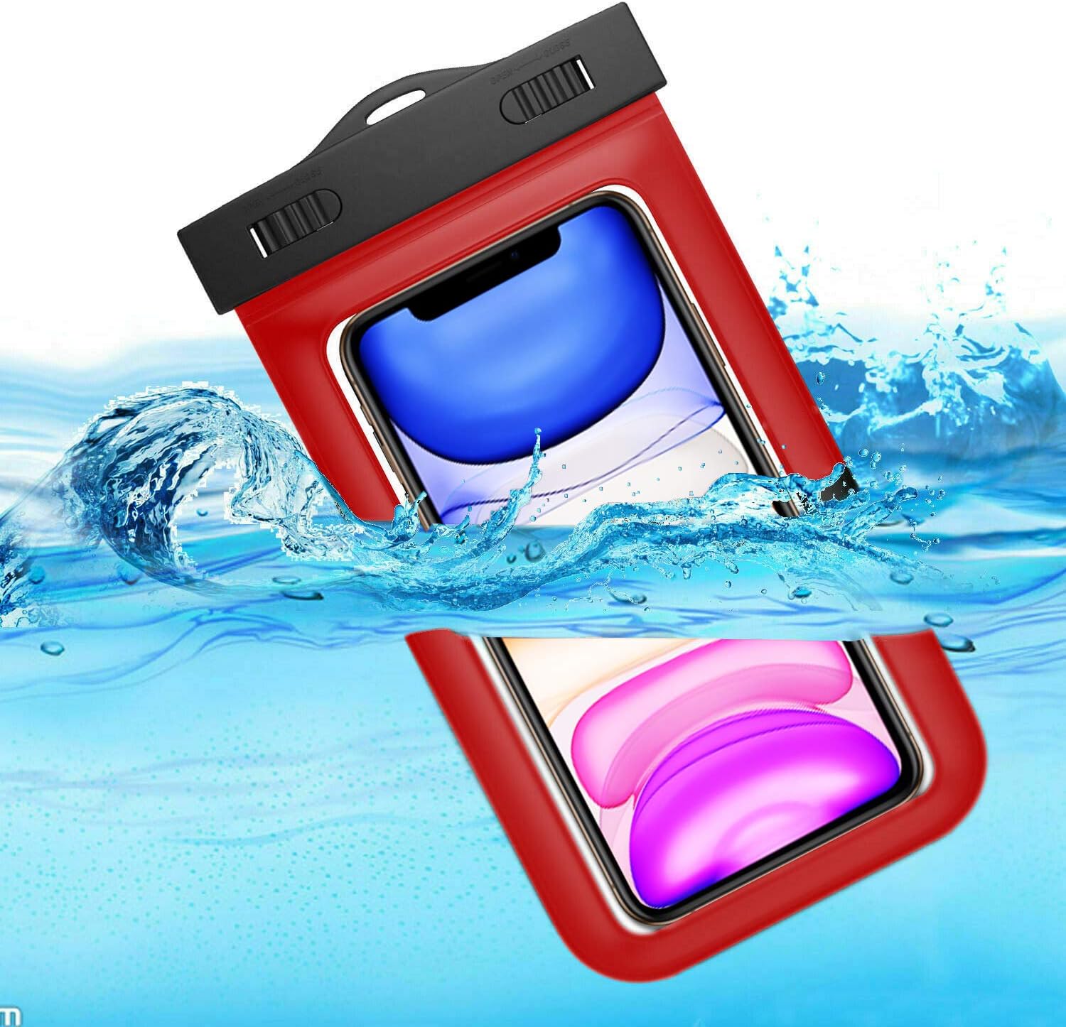 Waterproof Case Compatible with Xiaomi Redmi 4X IPX8 Certified Water Case Submersible Bag Waterproof Case (Red)