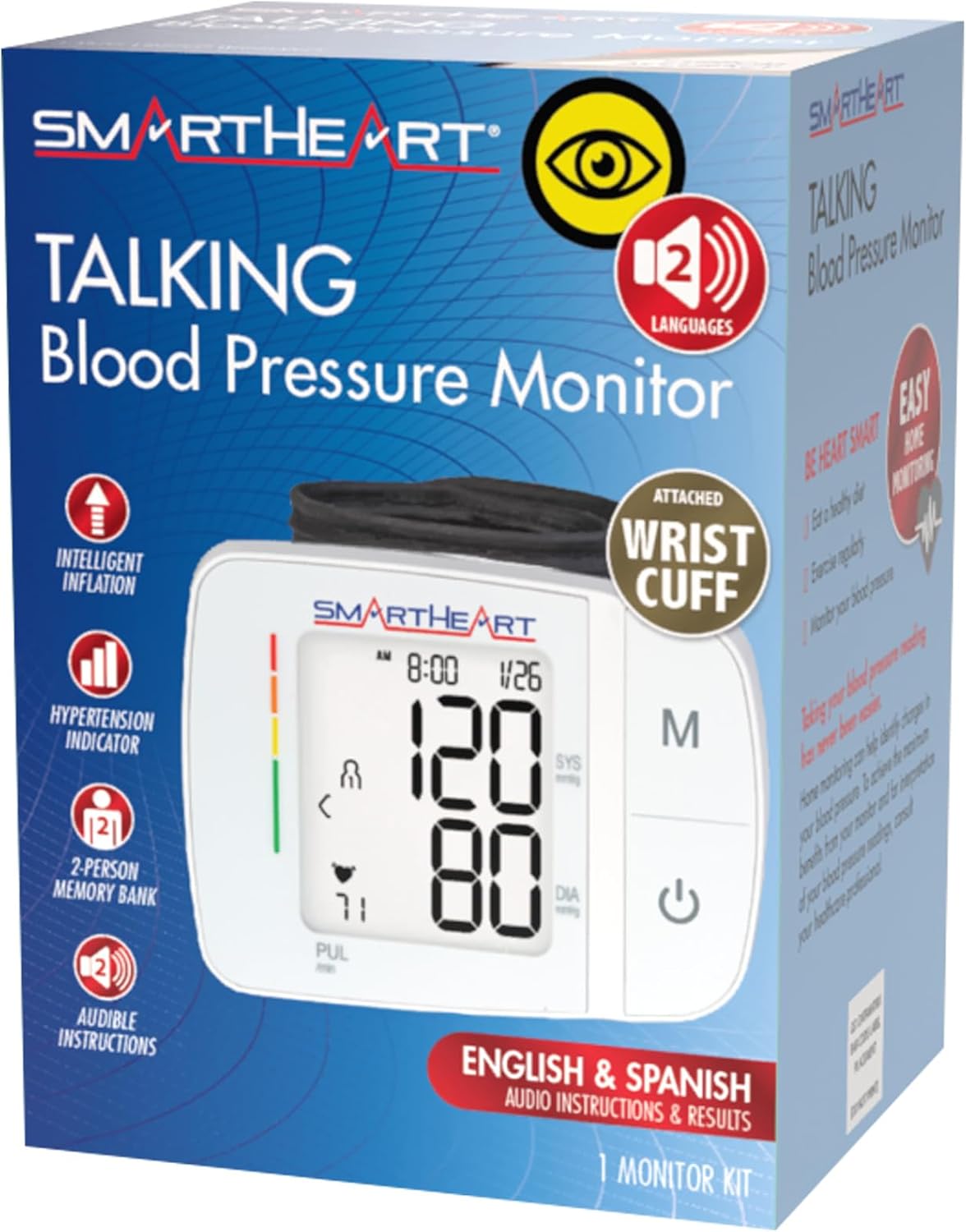 SmartHeart Talking Automatic Wrist Blood Pressure Monitor