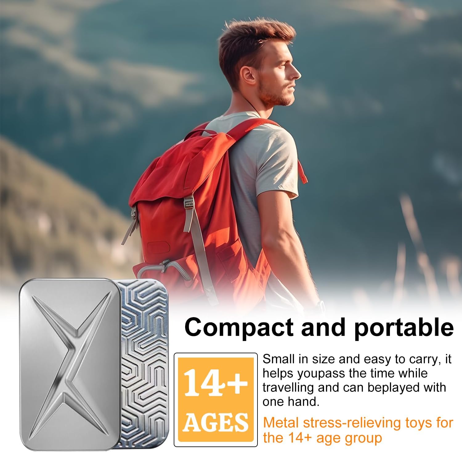Fidget Slider,Breakthrough Metal Magnetic EDC Haptic Trackless Lightning Fidget Toys,Adults Anxiety/ADHD/Stress Relief (Silvery)