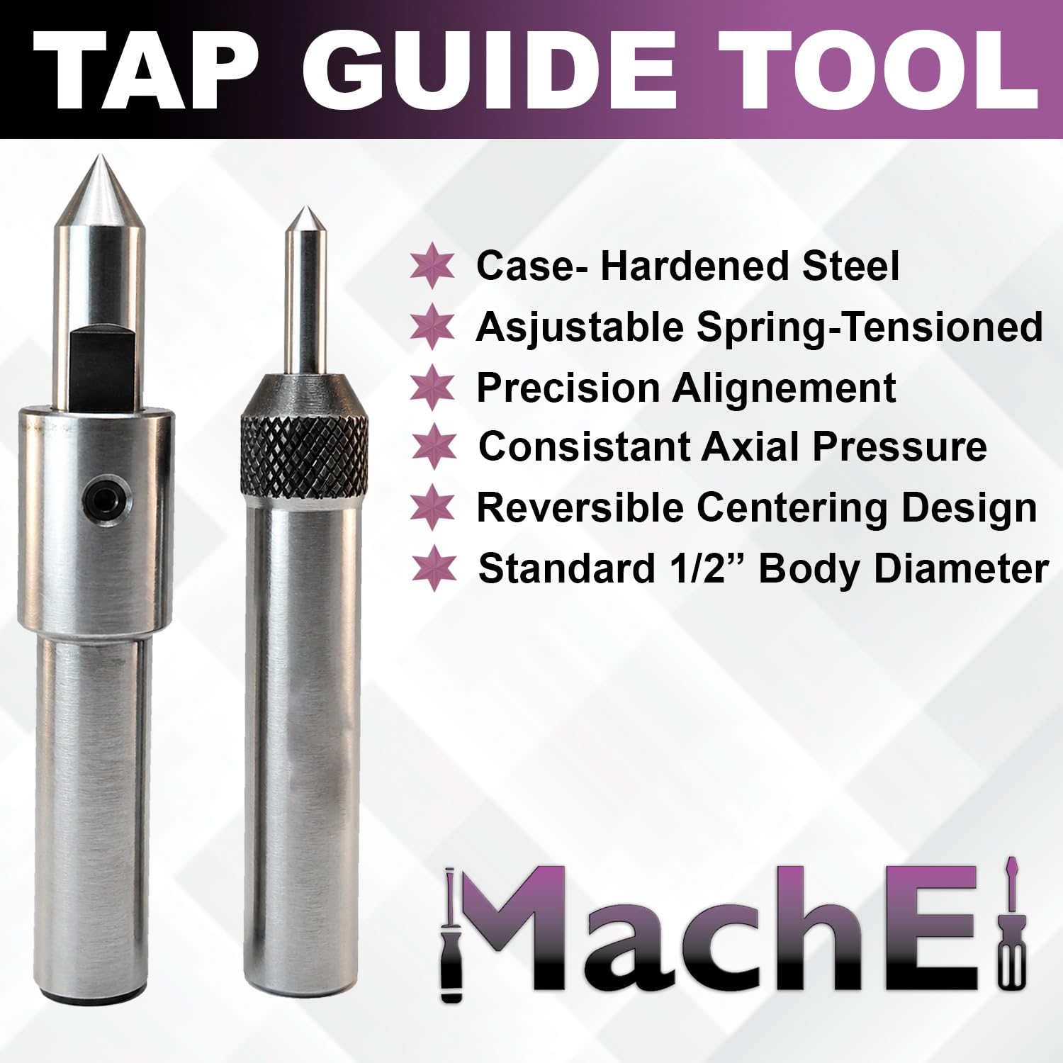 MachEl Spring Center Tap Guide Tools for Lathe, Mill, and Jig Bore Threading Alignment (Set of 2)