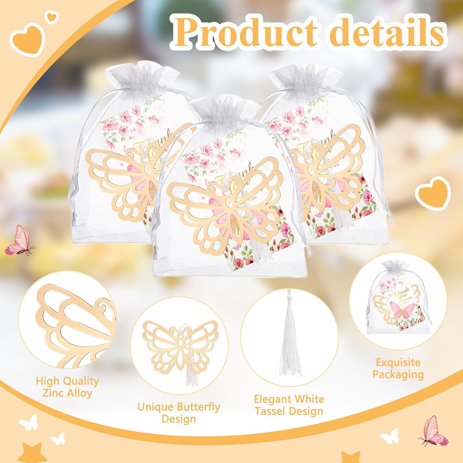 かわいい】金属羽栞 & 蝶可愛いしおり おしゃれな ブックマーク - メルカリ バタフライメタルブックマーク ウェディングパーティー記念品 ゴールドクリエイティブバタフライしおり タッセル付き 蝶のお土産 キンセ