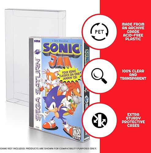 Miniatura 6 de EVORETRO Protector de caja de juegos para Sega CD, Saturn y Sony PS1 Longbox Games 0.016 in de grosor a granel bolsas de juegos de cajas de juegos.