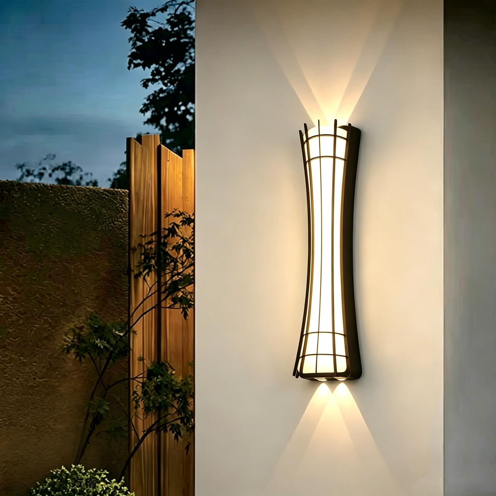 SDUYTDG ﻿Black Modern LED Wall Sconce Wall Mount Porch Light Hardwired Up and Down Lighting Fixtures for Living Room Bedroom Hallway Corridor Conservatory Warm White 3000K