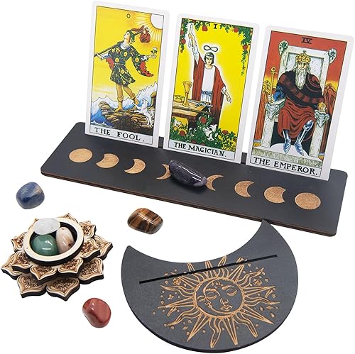 Knana 10 Uds. Tarot Soporte de Tarot Display Tarot Accesorios con Tarot Piedra de Cristal para Herramientas de Adivinación de Brujas