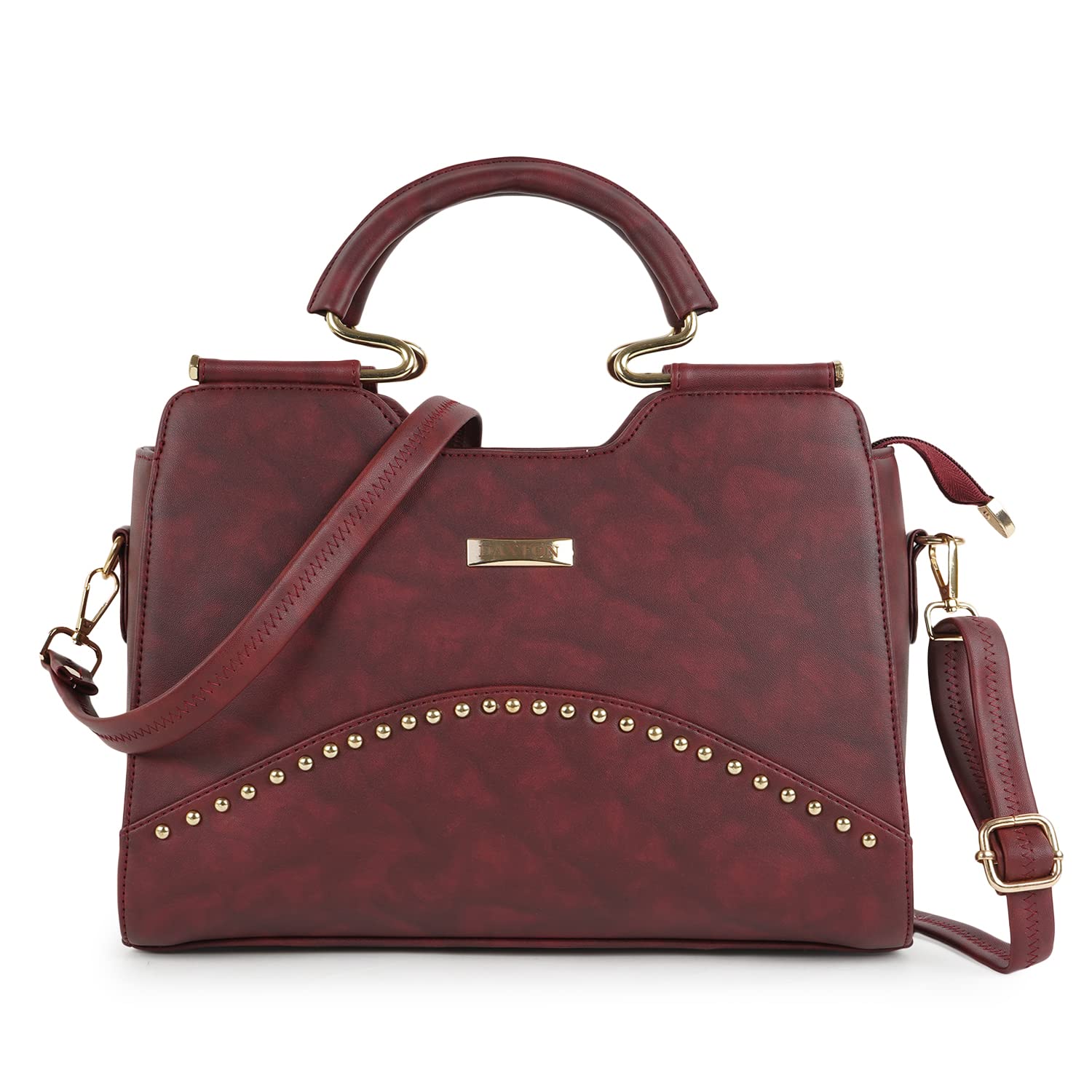 DAXTONSynthetic Leather Classic Elegant Top Handle Handheld Shoulder Daytrip Crossbody Handbag For Women