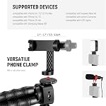 NEEWER T91 Flexible Tripod for iPhone, Mini Cellphone Tripod Stand for Vlog, 2 Magic Arms/Shutter/Phone Clamp/Action Camera Mount Compatible with GoPro Hero 12 Compatible with iPhone 15 14 Pro Max