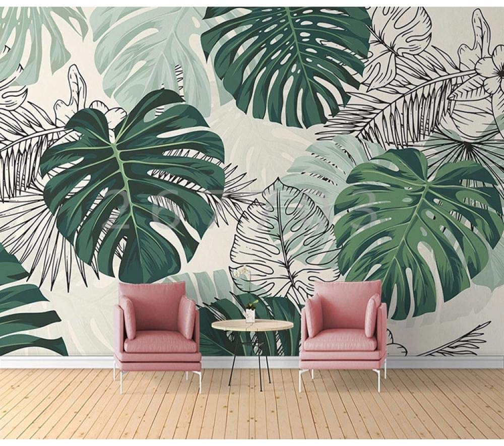 Papier peint abstrait salon moderne avec motif feuille de tortue WLLLO 400x280