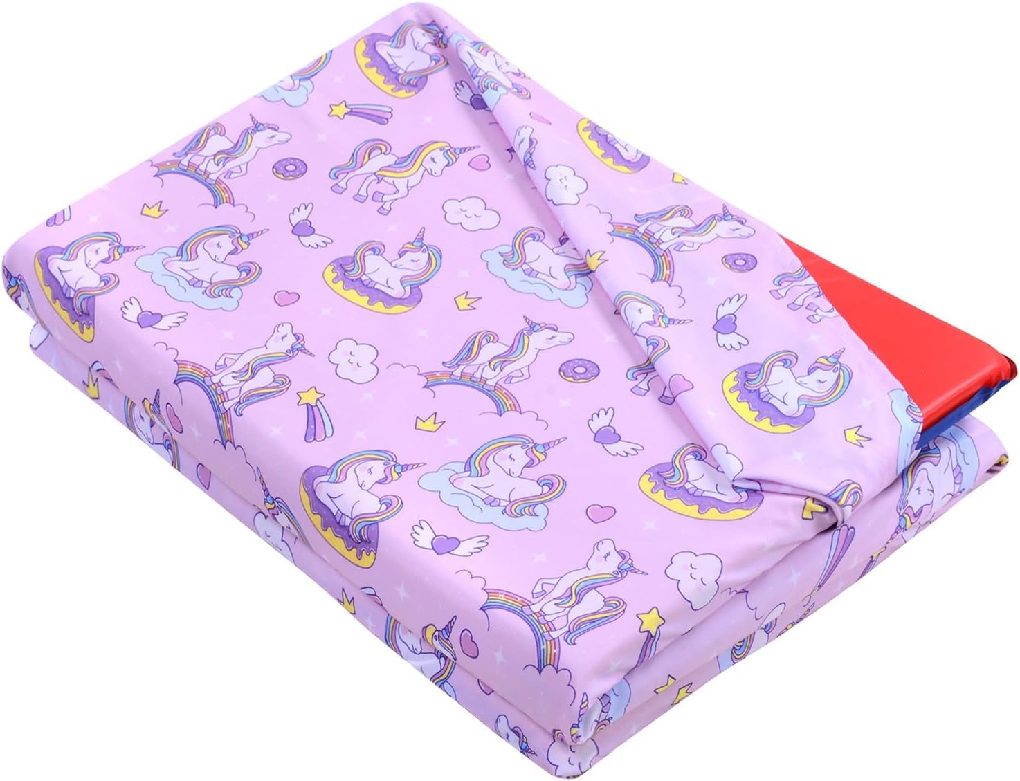 Kids Nap Mat Cover with Sewn-in Flap, 50 x 26.5 inches, Sleep Mat Cover for Preschool, Daycare, Washable