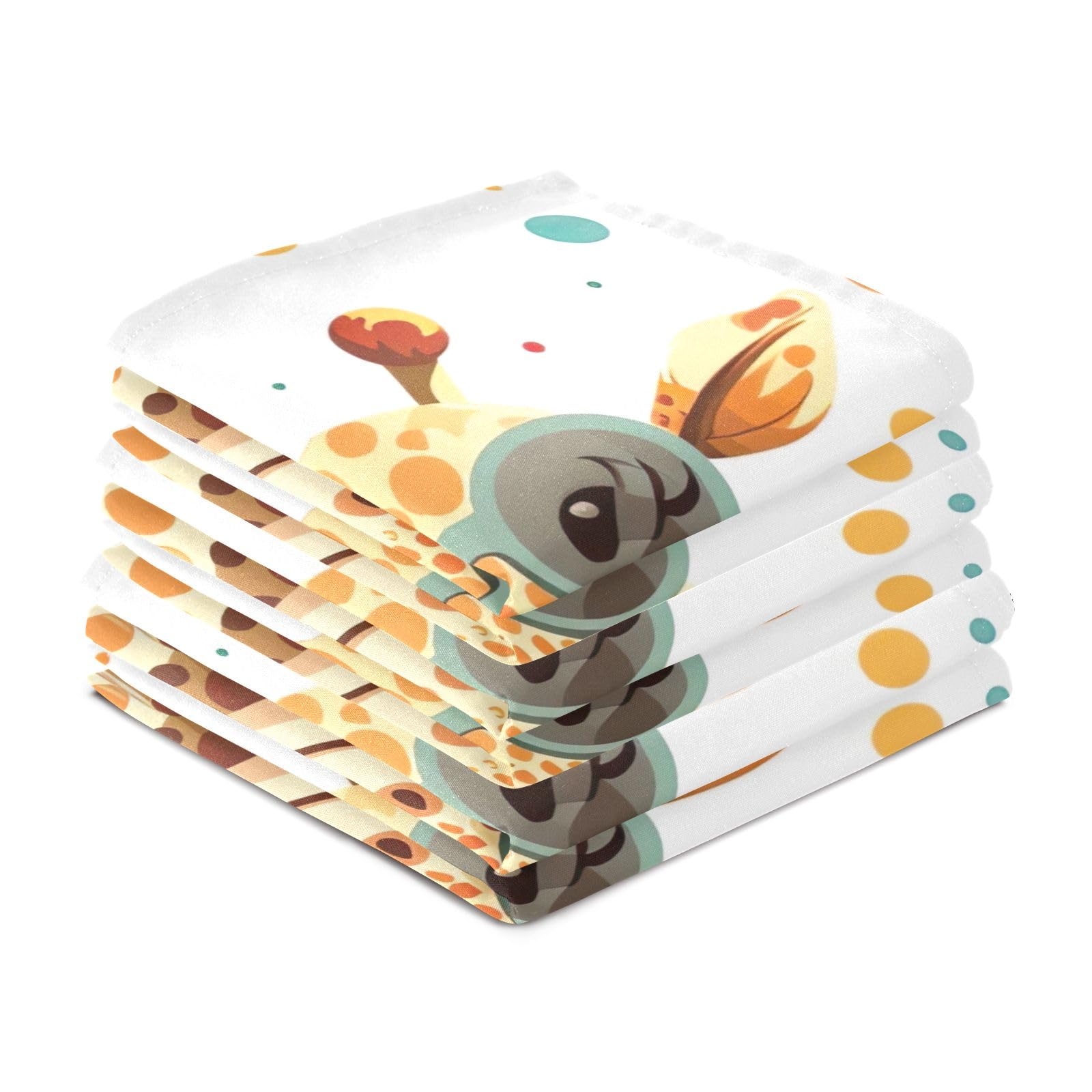 Lot De 2 Torchons De Cuisine Avec Boucle De Suspension - Motif Girafe "You Are So Sweet" - 30,5x43,2 Cm - 100% Polyester - 9