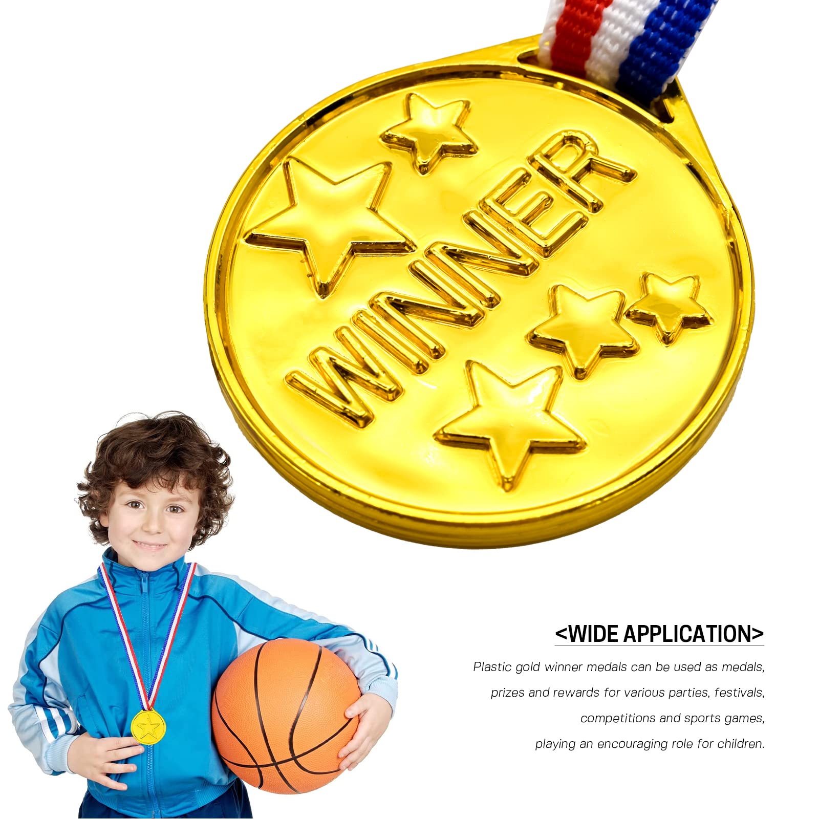 Lot De 45 Médailles En Plastique Pour Enfants - Médailles Or Argent Bronze Avec Ruban, Récompenses Concours