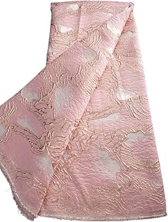 African Lace Fabric 5 Yards - French Jacquard Embroidered Brocade for Wedding & Party, Bridal & Evening Wear, Dressmaking & Crafts (Pink)