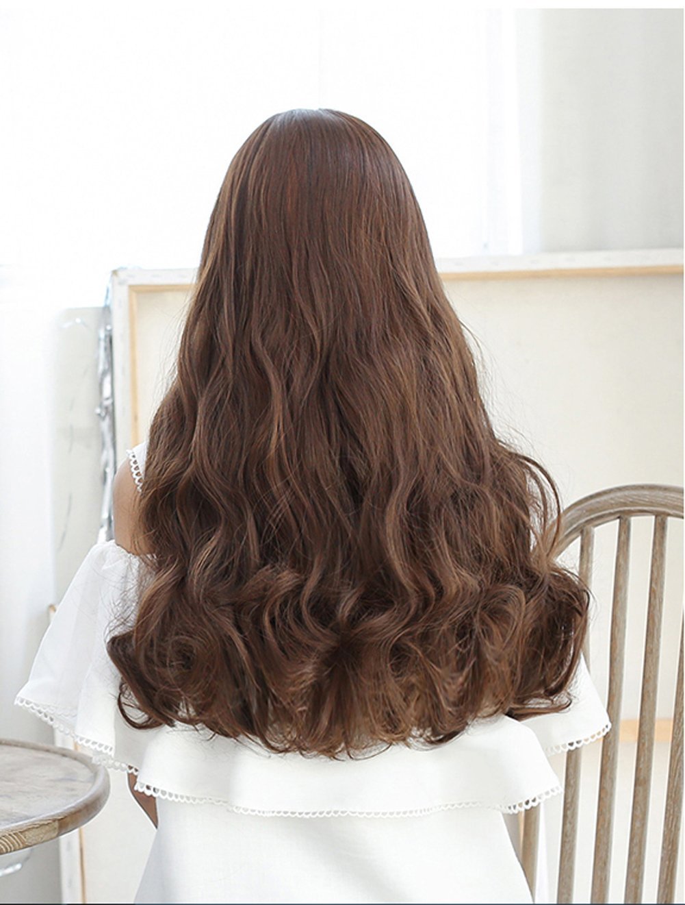 Diforbeauty 22" Long Curly Wave Full Head 5 Clips in/on Synthetic Hair Extensions 130g (Bleach Blonde)