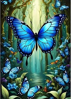 QINRUBB 5D DIY Butterfly Diamond Painting Kits,Round Full Drill Dreamland Diamond Art Painting Kits for Adults Beginners, DIY Painting by Numbers Diamond Art Kits for Home Fashion Decor 30x40cm