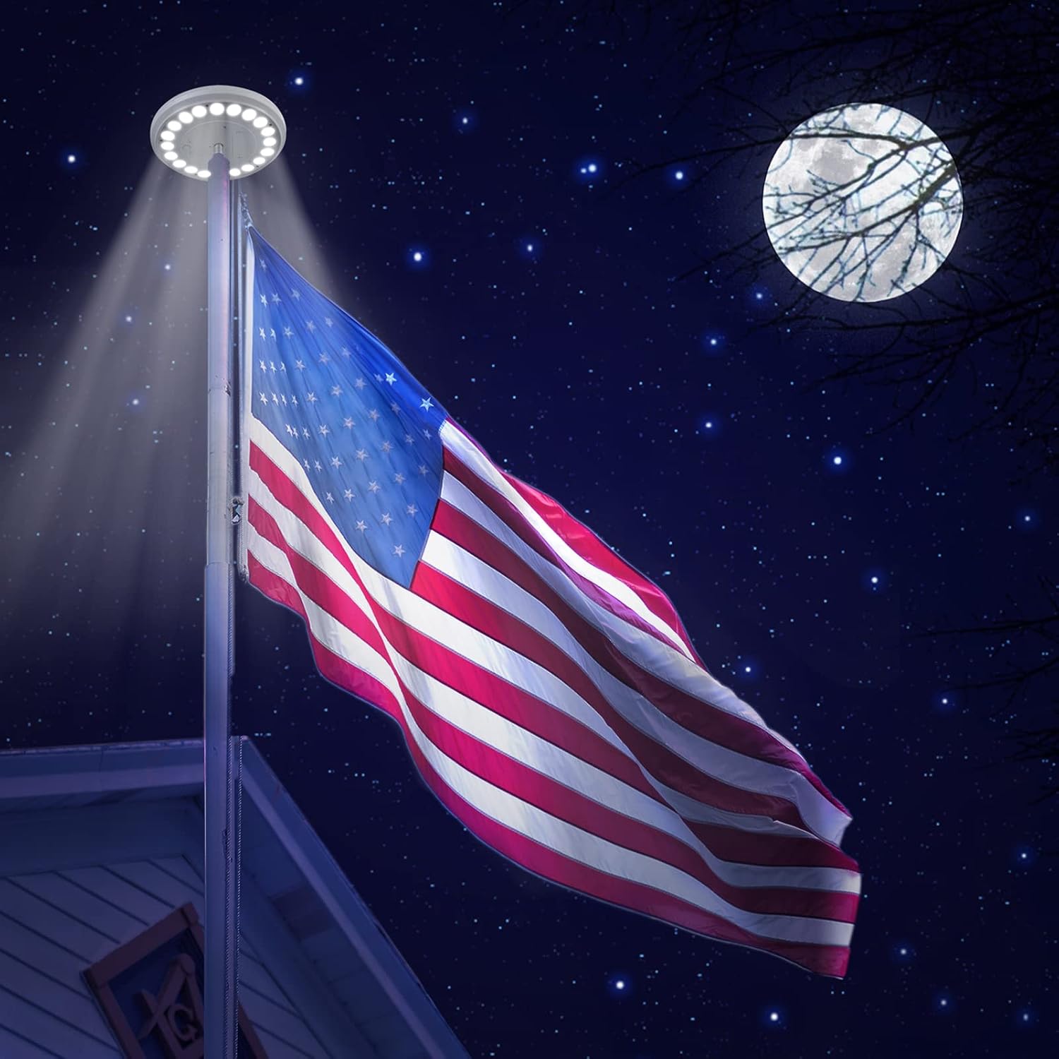 Sunnytech Solar Power Flag Pole Flagpole Light Auto Active Green Energy Factory Direct Supply