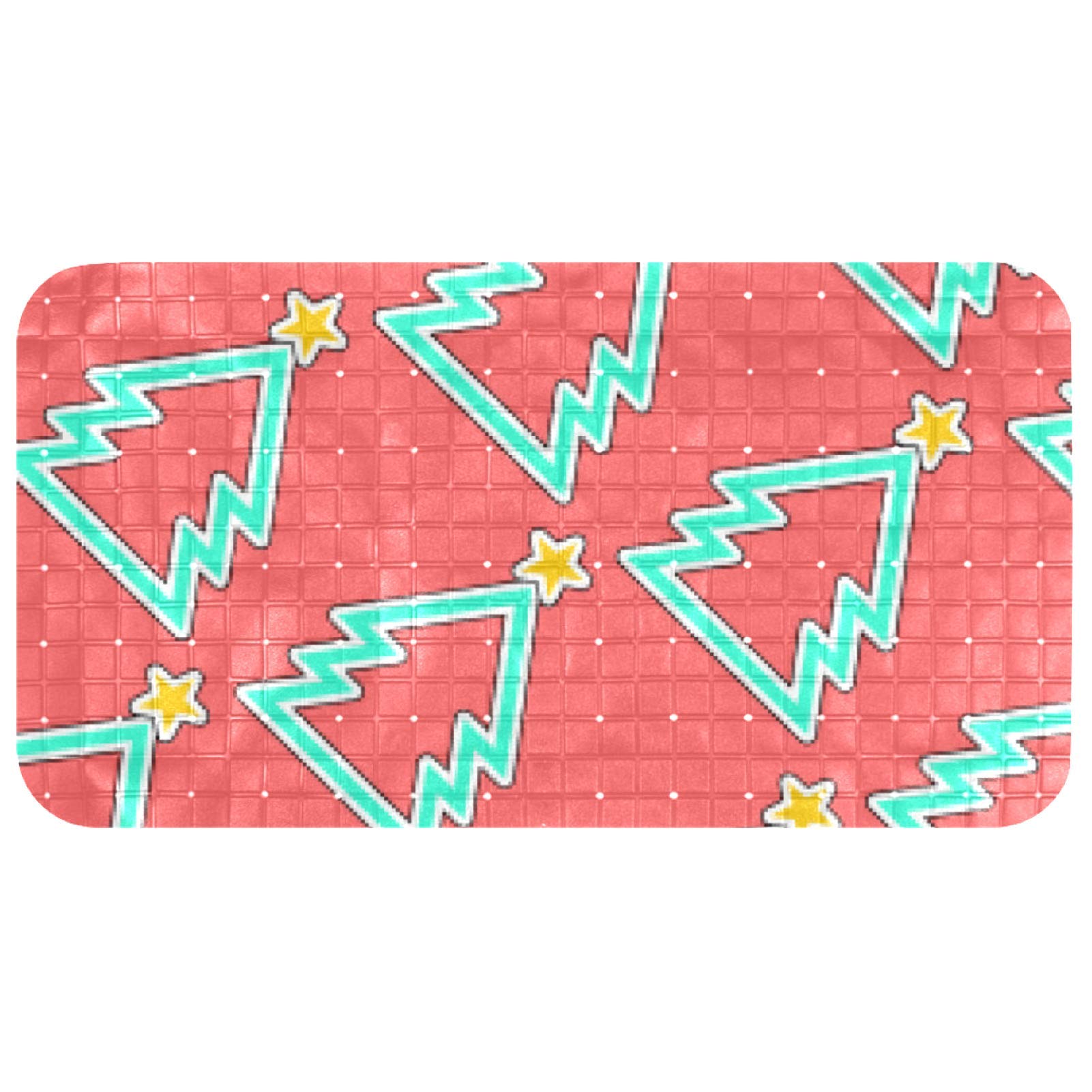 Tapis de bain antidérapant pour éviter les glissades avec motif sapin argenté 35x67