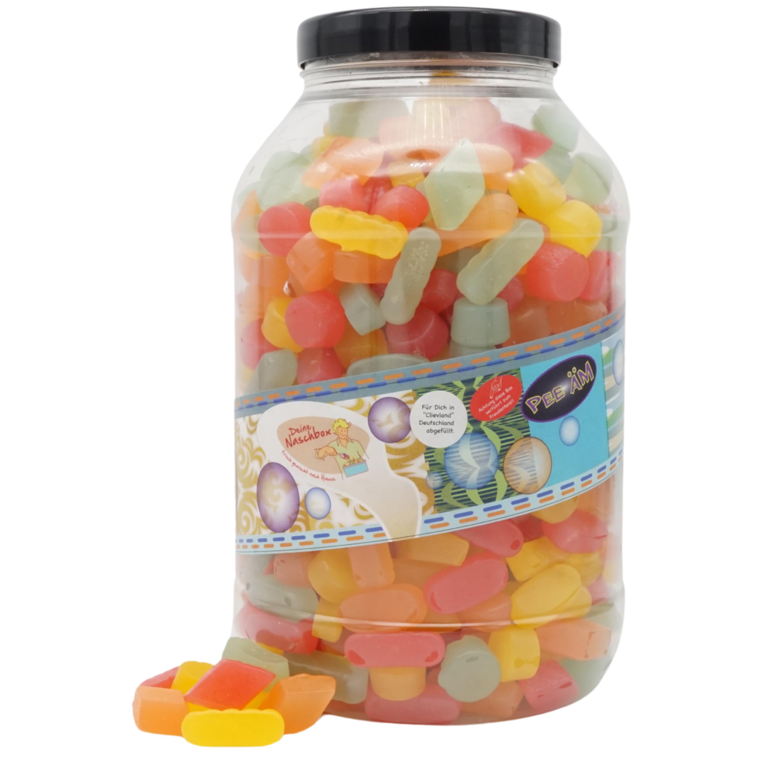 Deine Naschbox - Zuckerfreie Weingummis - Frucht Mix - Gelantinefrei - 3kg Süßigkeiten Pott - XXL Großpackung