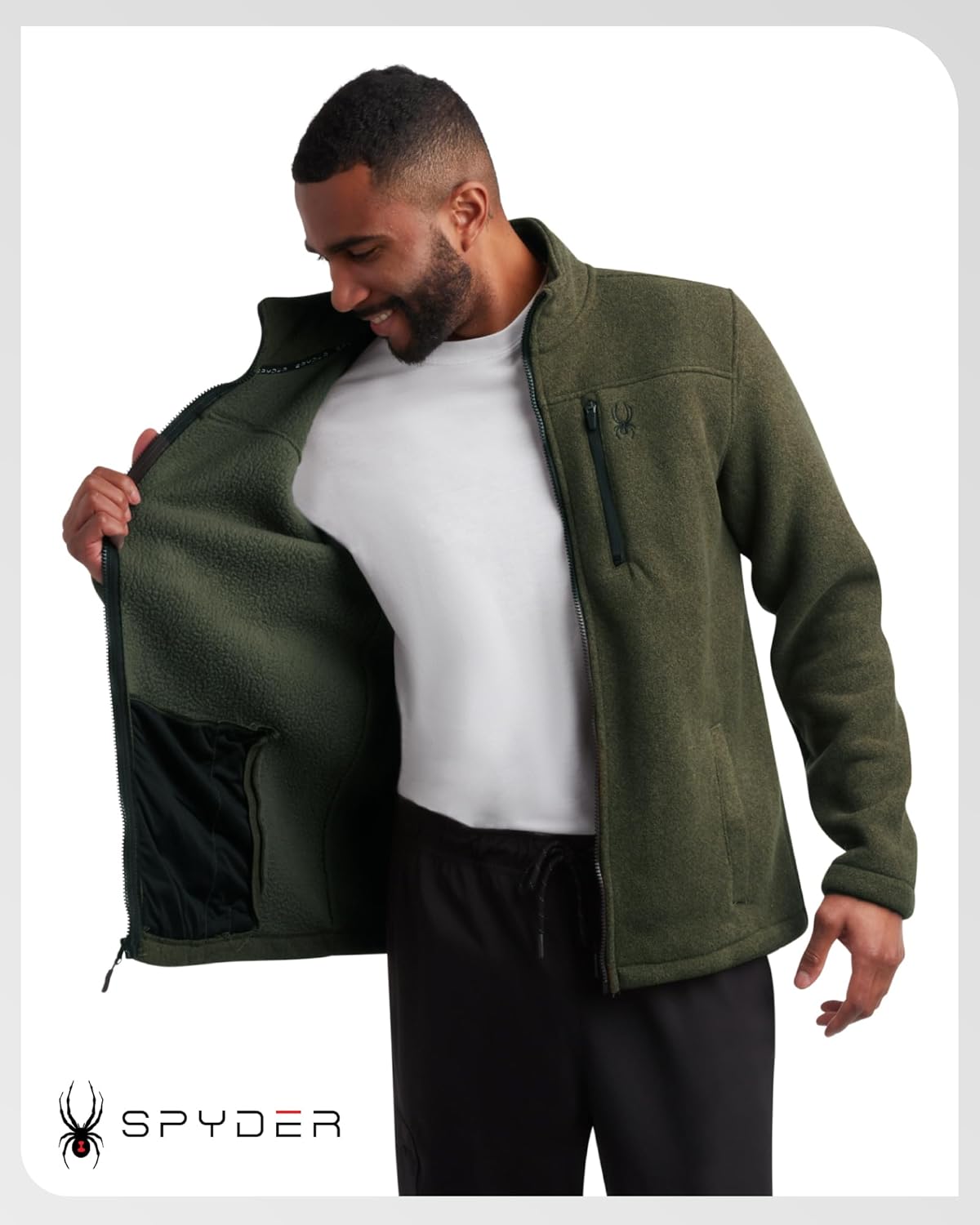 Spyder Mens Fleece Jacket UPF 30+ Soft Polar Martinique Ubuy