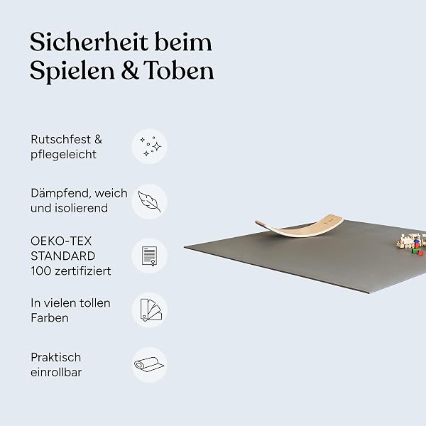 Ehrenkind® Krabbelmatte PRO | Extra dick und Soft | Made in Germany | Spielmatte Baby |Oeko-Tex 100 | Größe 180x120 cm Salbei - 3