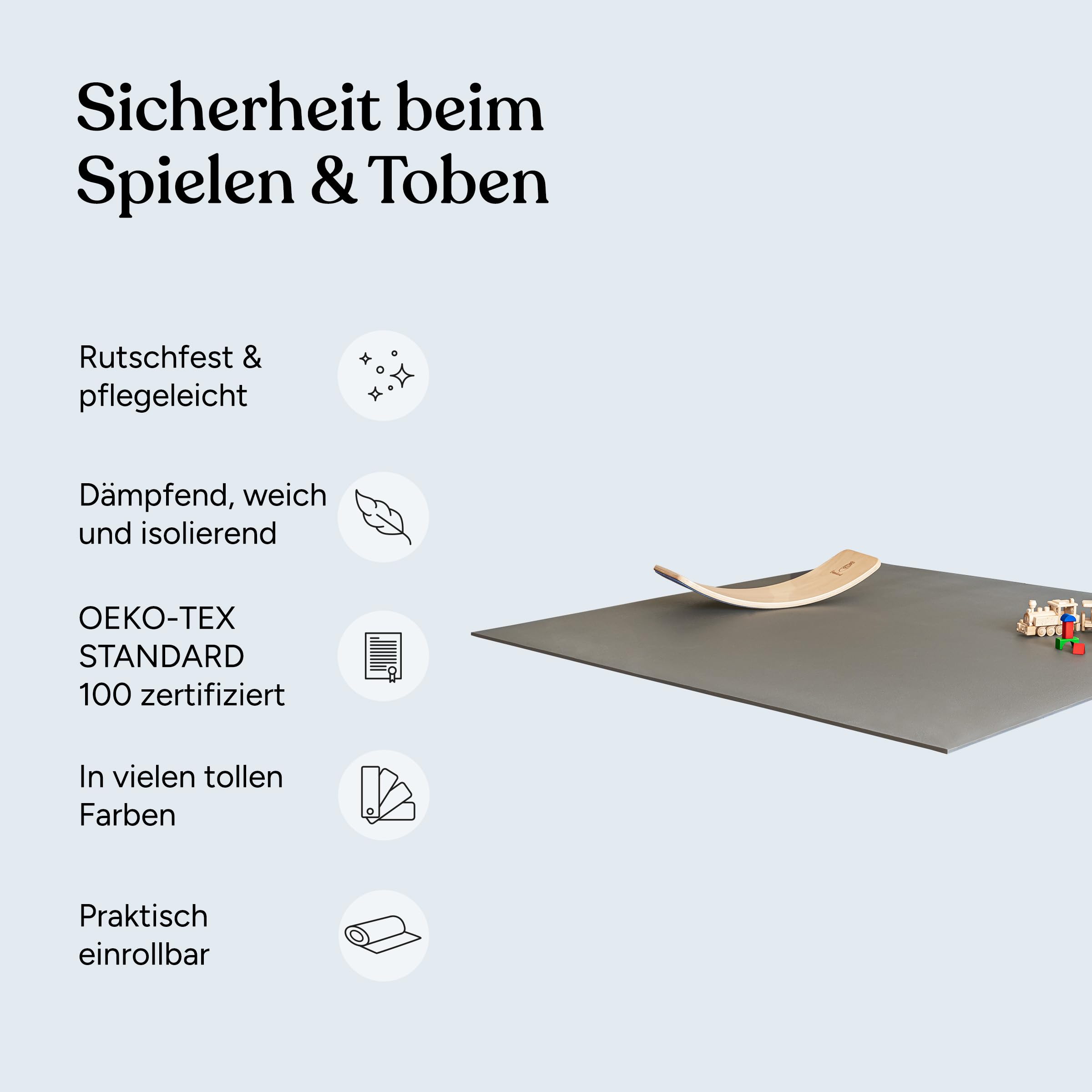Ehrenkind® Krabbelmatte PRO | Extra dick und Soft | Made in Germany | Spielmatte Baby |Oeko-Tex 100 | Größe 160x160cm BEIGE